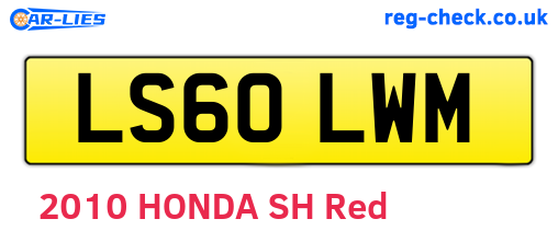 LS60LWM are the vehicle registration plates.