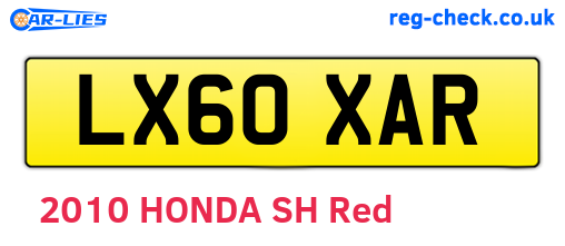 LX60XAR are the vehicle registration plates.