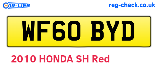 WF60BYD are the vehicle registration plates.