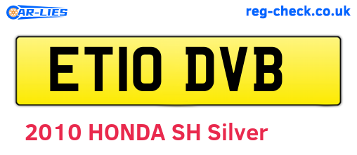 ET10DVB are the vehicle registration plates.