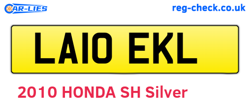 LA10EKL are the vehicle registration plates.