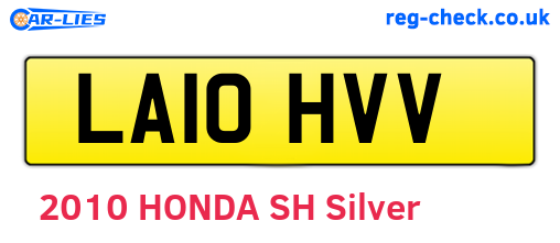 LA10HVV are the vehicle registration plates.
