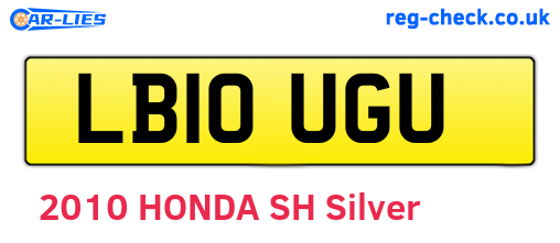 LB10UGU are the vehicle registration plates.