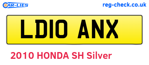 LD10ANX are the vehicle registration plates.