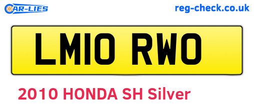 LM10RWO are the vehicle registration plates.