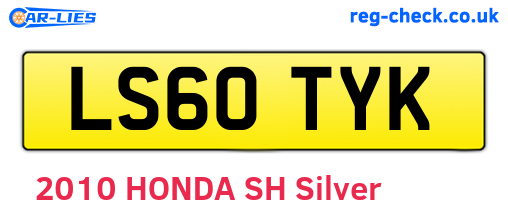 LS60TYK are the vehicle registration plates.