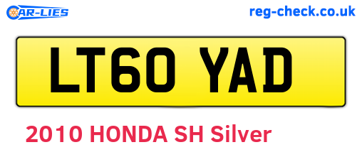 LT60YAD are the vehicle registration plates.