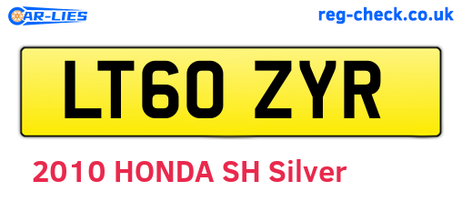 LT60ZYR are the vehicle registration plates.