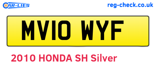 MV10WYF are the vehicle registration plates.
