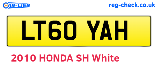LT60YAH are the vehicle registration plates.