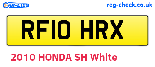 RF10HRX are the vehicle registration plates.