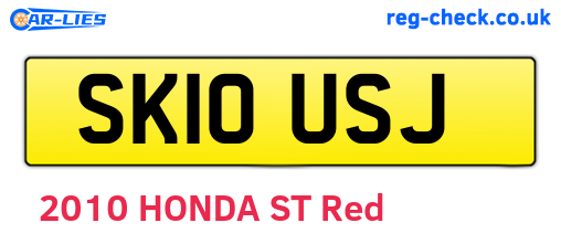 SK10USJ are the vehicle registration plates.
