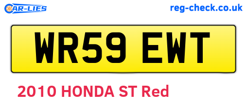 WR59EWT are the vehicle registration plates.