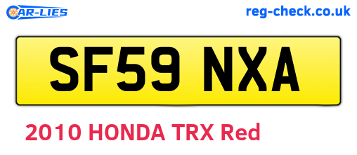 SF59NXA are the vehicle registration plates.