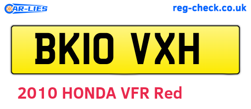 BK10VXH are the vehicle registration plates.
