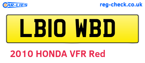 LB10WBD are the vehicle registration plates.