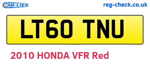 LT60TNU are the vehicle registration plates.