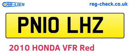 PN10LHZ are the vehicle registration plates.