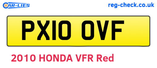 PX10OVF are the vehicle registration plates.