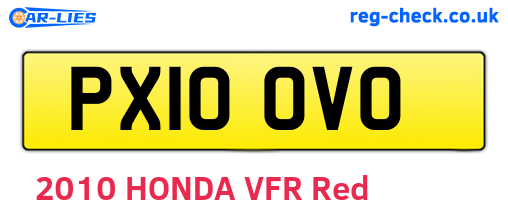PX10OVO are the vehicle registration plates.