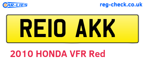 RE10AKK are the vehicle registration plates.