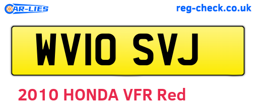 WV10SVJ are the vehicle registration plates.