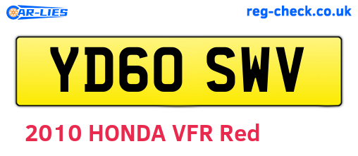 YD60SWV are the vehicle registration plates.