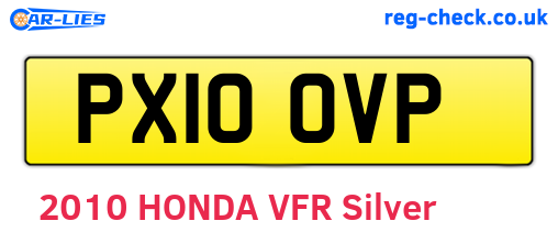 PX10OVP are the vehicle registration plates.