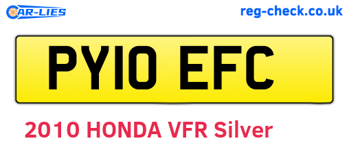 PY10EFC are the vehicle registration plates.