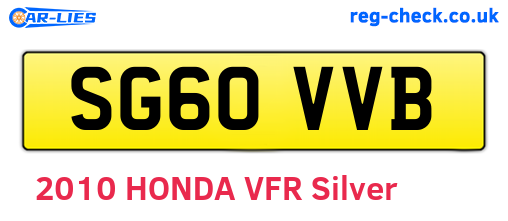 SG60VVB are the vehicle registration plates.