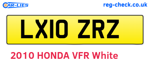 LX10ZRZ are the vehicle registration plates.