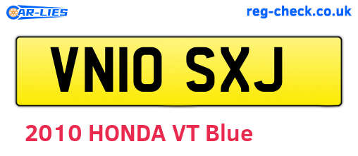 VN10SXJ are the vehicle registration plates.