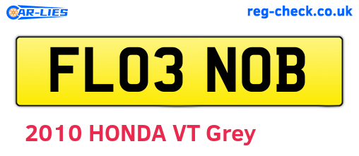 FL03NOB are the vehicle registration plates.