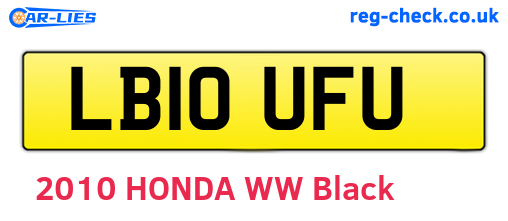 LB10UFU are the vehicle registration plates.