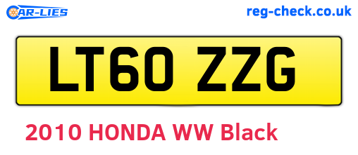 LT60ZZG are the vehicle registration plates.