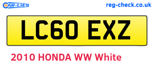 LC60EXZ are the vehicle registration plates.