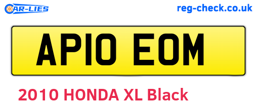 AP10EOM are the vehicle registration plates.