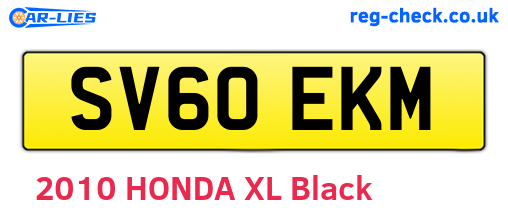 SV60EKM are the vehicle registration plates.