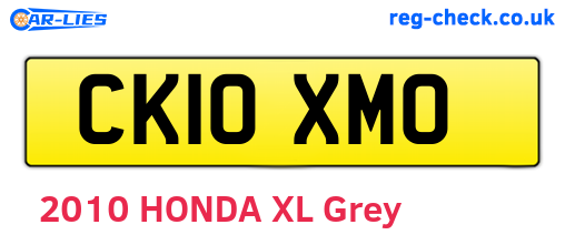 CK10XMO are the vehicle registration plates.