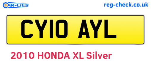 CY10AYL are the vehicle registration plates.
