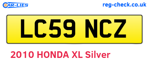 LC59NCZ are the vehicle registration plates.