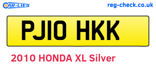PJ10HKK are the vehicle registration plates.