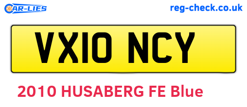 VX10NCY are the vehicle registration plates.