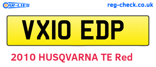 VX10EDP are the vehicle registration plates.