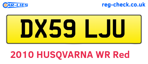 DX59LJU are the vehicle registration plates.