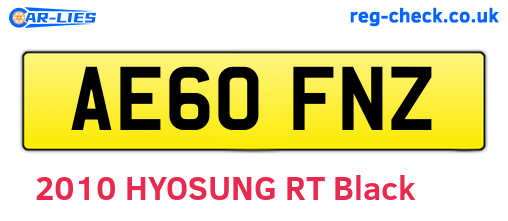 AE60FNZ are the vehicle registration plates.