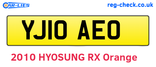 YJ10AEO are the vehicle registration plates.
