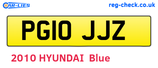 PG10JJZ are the vehicle registration plates.