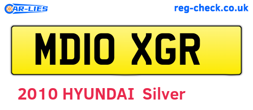 MD10XGR are the vehicle registration plates.