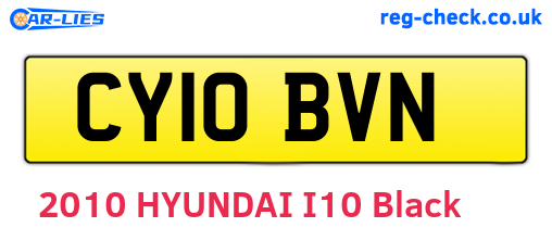 CY10BVN are the vehicle registration plates.